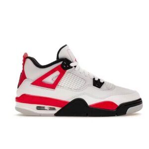NIKE Air Jordan 4 Retro 'Red Cement' Sneakers Size 7Y/W8.5
